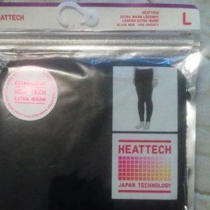 New Uniqlo Japan Technology Extra Warm Heat Tech Black Leggings Kids Size L